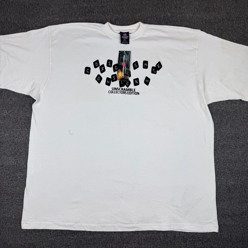 Vintage Jordan Craig Unscramble T-Shirt Mens 2XL White Collectors Edition Y2K